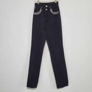 Vintage 80s 90s Bareback Black Silver Lake Wrangler Wedgie Jeans Rare Size 5/36